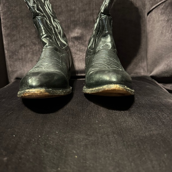 Dan Post DP2110 Black Leather Cowboy Western Boots Men's Size 9 D - embroidered - Picture 4 of 8